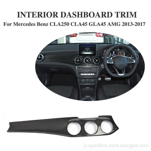 Prepreg Carbon Fiber Interior Dashboard Trim for Mercedes-Benz CLA250 CLA45 GLA45 AMG (2013-2017 RHD)